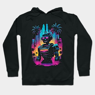 Synthwave Cyberpunk Robot Hoodie